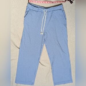 Blue and White Striped Pants